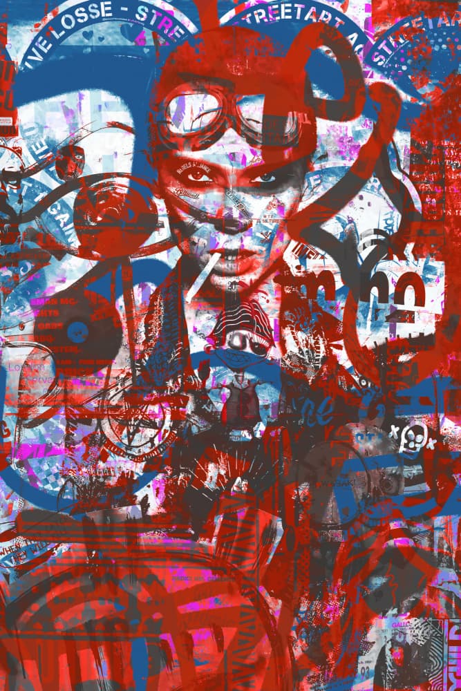 Rebel Girl Goggles by Simon Goggin — canvas wall art