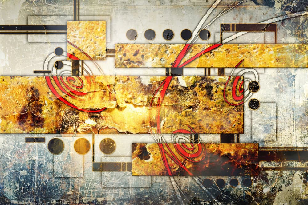 Abstract Geometric Gold Texture by Rafal Kulik — canvas wall art