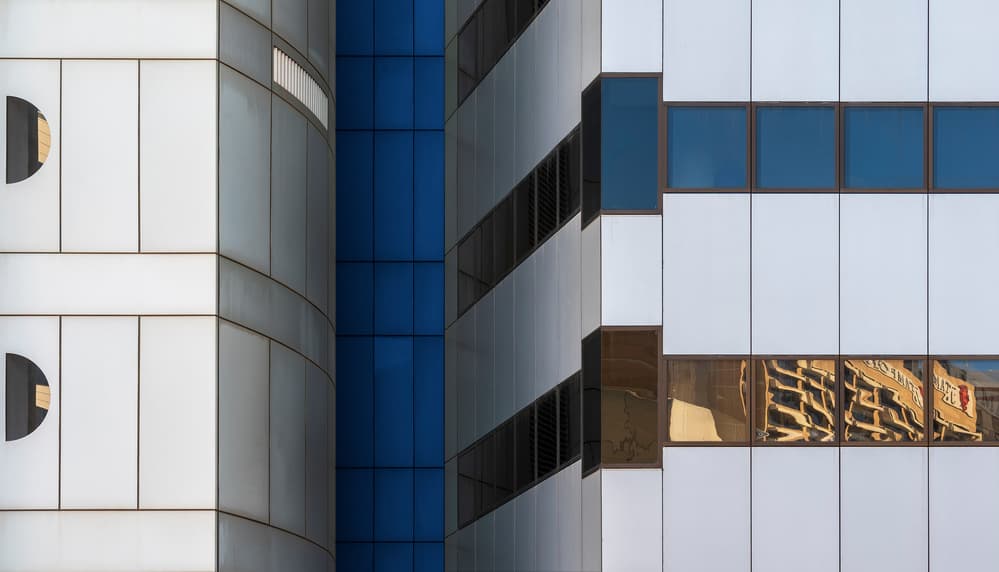 Modern Blue Reflections by Wayne Pearson — canvas wall art