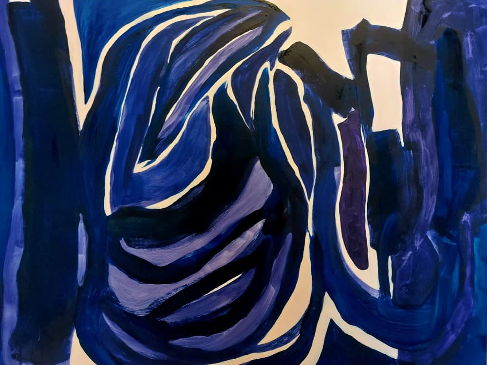 Deep Blue Abstraction by Monika Riethmueller — canvas wall art
