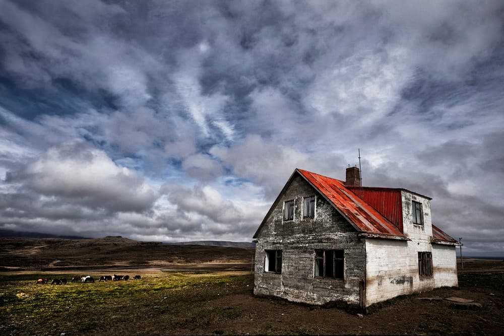 Weathered House Red Roof by Þorsteinn H. Ingibergsson — canvas wall art