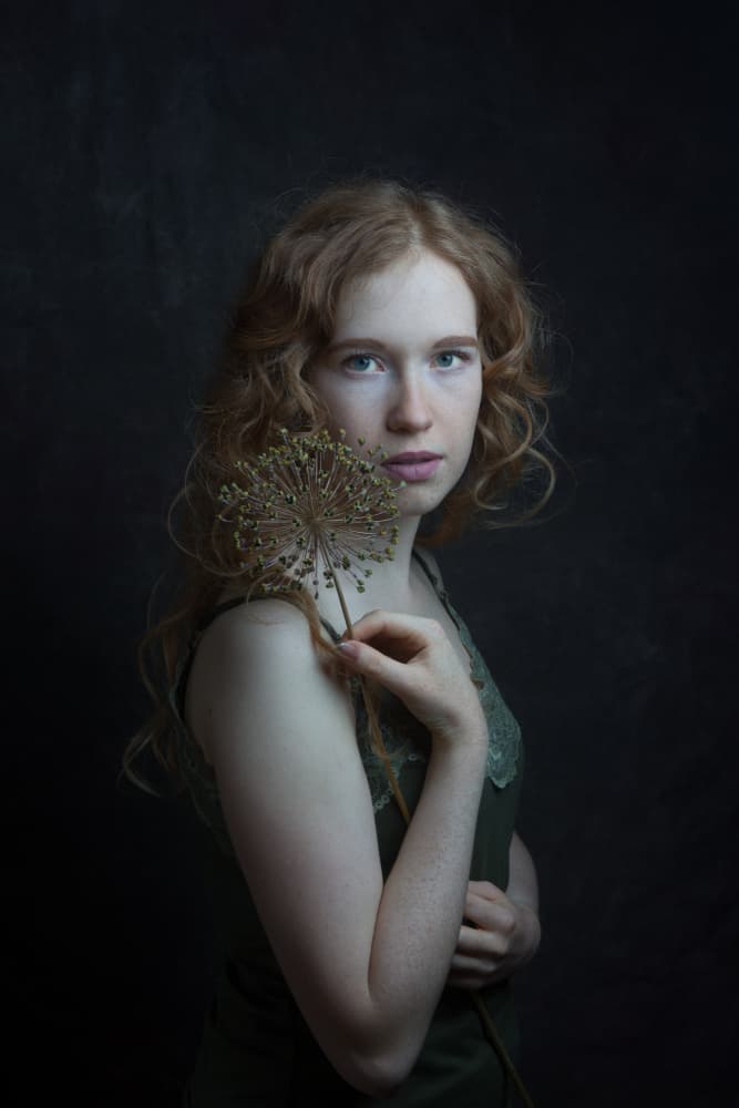 Thoughtful Redhead Portrait by Ruth Franke — canvas wall art