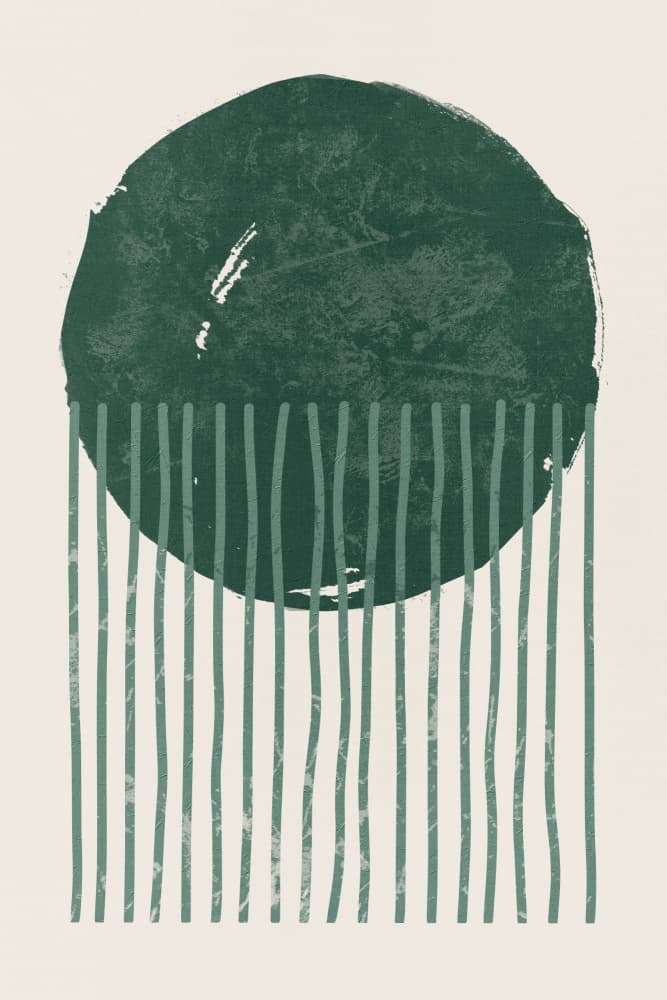 Abstract Green Lines by Ema Paraschiv — canvas wall art