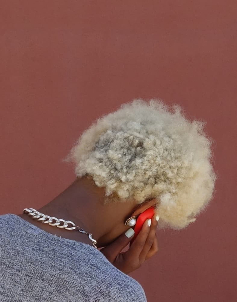 Stylish Blonde Afro by Burghard Nitzschmann — canvas wall art