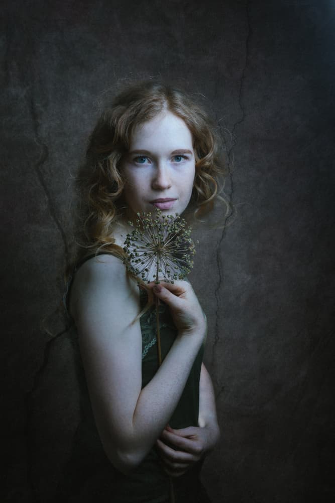 Ethereal Redhead With Flower by Ruth Franke — canvas wall art