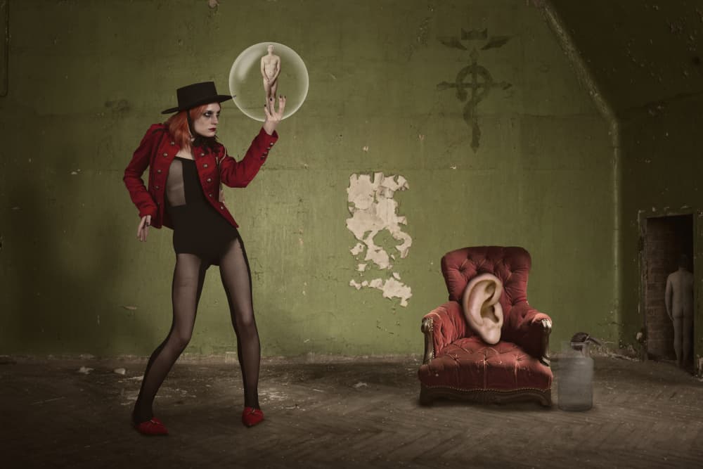 Woman's Surreal Bubble by Christine von Diepenbroek — canvas wall art