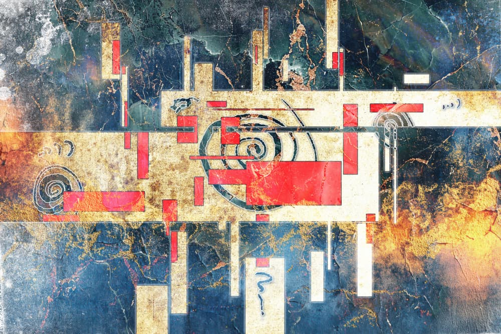 Geometric Grunge Spiral by Rafal Kulik — canvas wall art