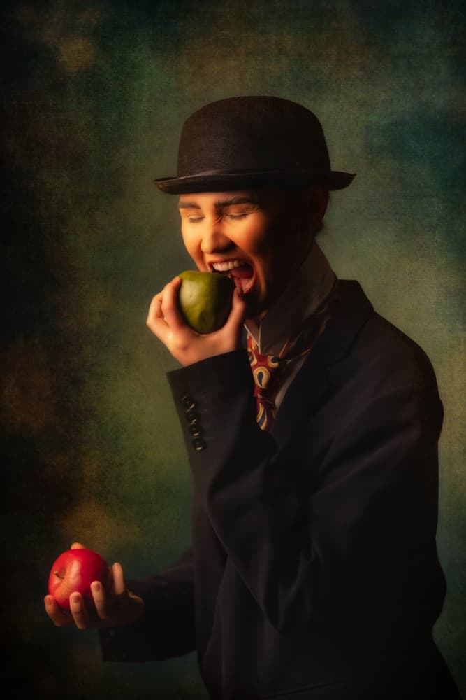 Mysterious Apple Eater by Amnon Eichelberg — canvas wall art