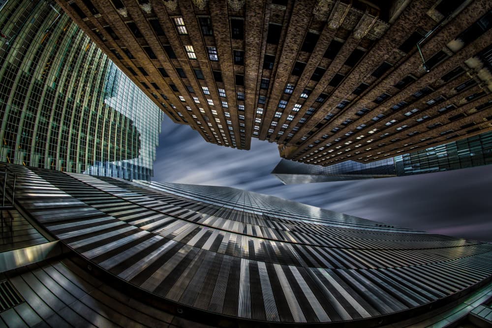 Skyward Urban Geometry by Emil abu milad — canvas wall art