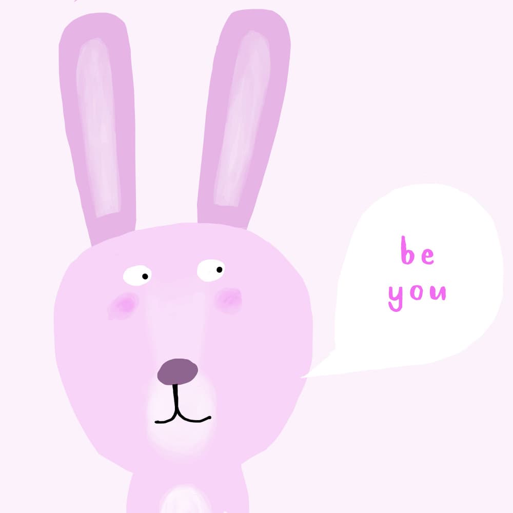 Be You Pink Bunny by Carla Daly — canvas wall art
