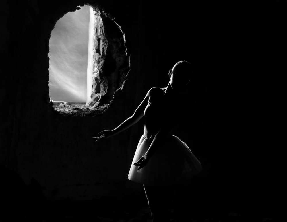 Ballerina In Silhouette by Paulo Medeiros — canvas wall art