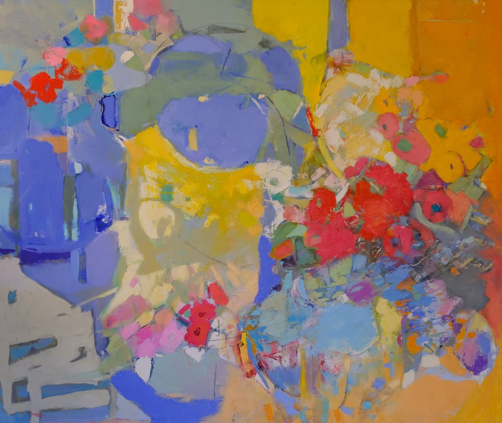 Vibrant Floral Abstract by Elena Shraibman — canvas wall art