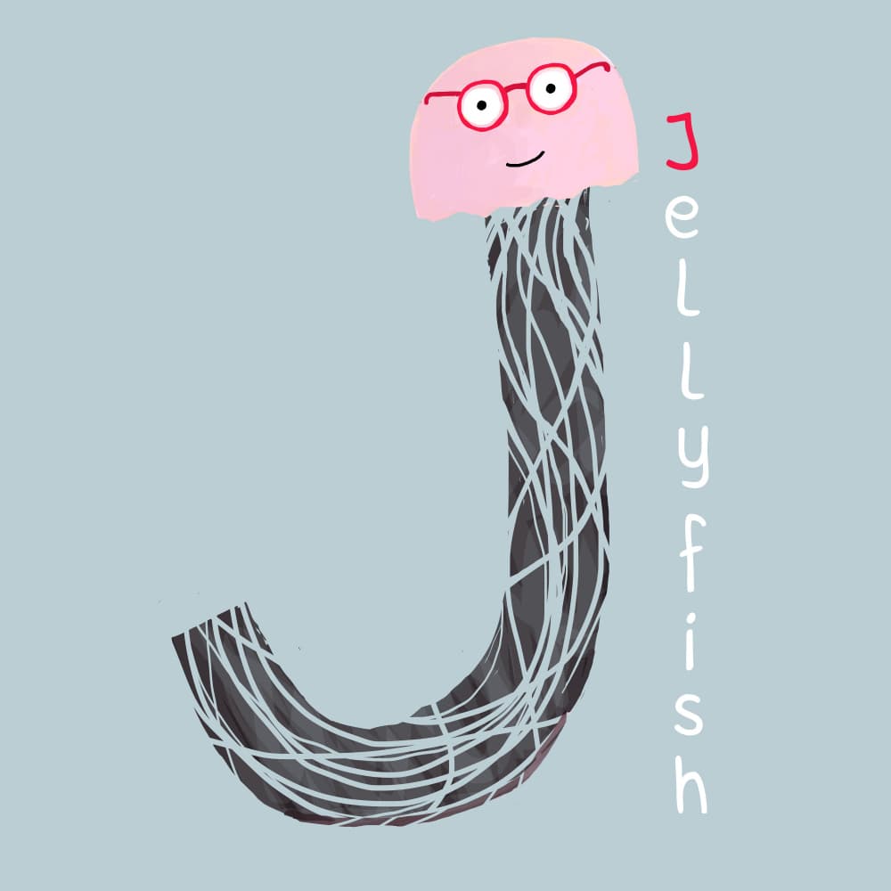 Playful Letter "J" by Carla Daly — canvas wall art