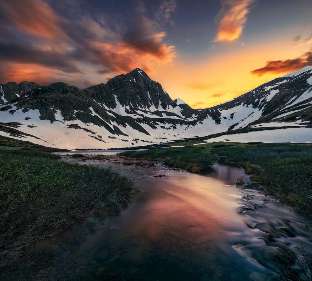Alpine Sunset Reflections by Mei Xu — canvas wall art