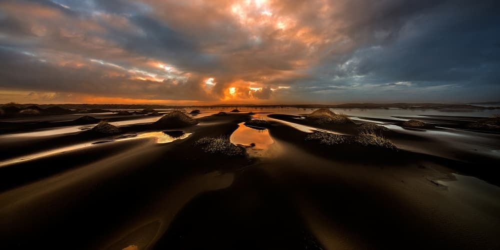 Dark Sands Golden Sky by David Martin Castan — canvas wall art