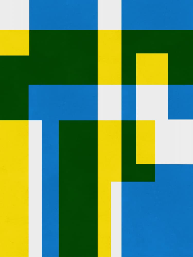 Abstract Color Blocks by Vitor Costa — canvas wall art