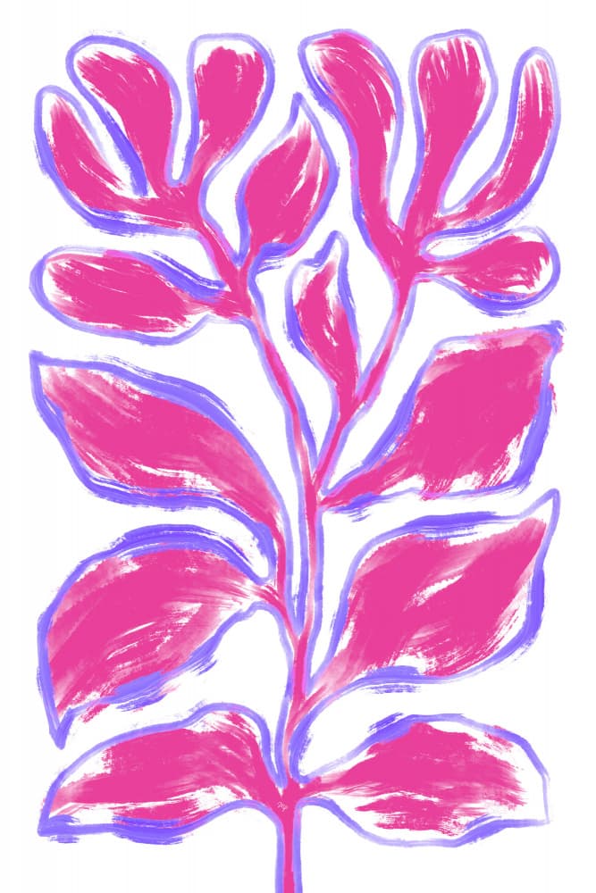 Vibrant Pink Botanical by Martina — canvas wall art