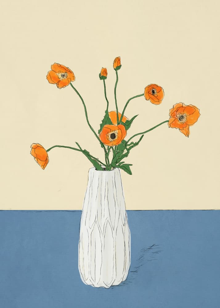 Vibrant Orange Flowers by Nadjaa — canvas wall art