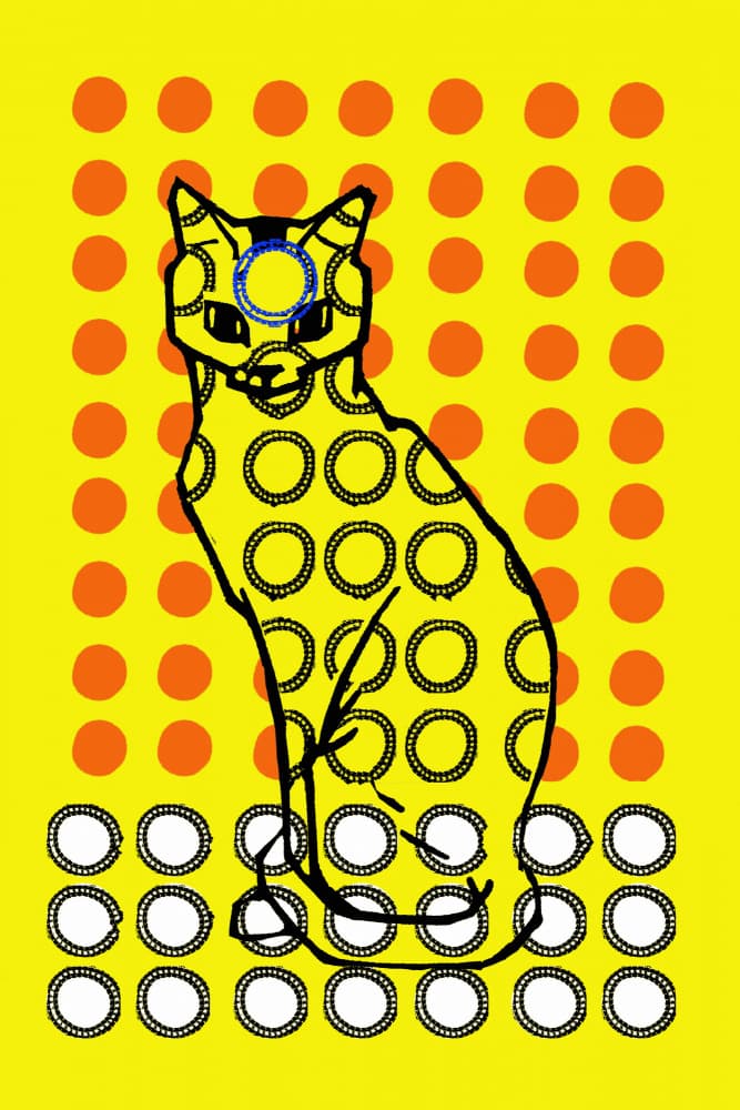 Abstract Circle Cat by casa cartissi — canvas wall art