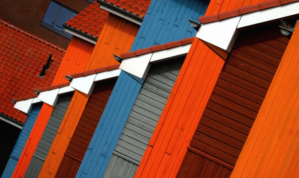 Colorful House Facades by Hans-Wolfgang Hawerkamp — canvas wall art