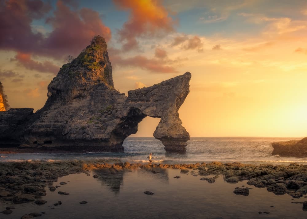 Coastal Arch Sunset by joanaduenas — canvas wall art