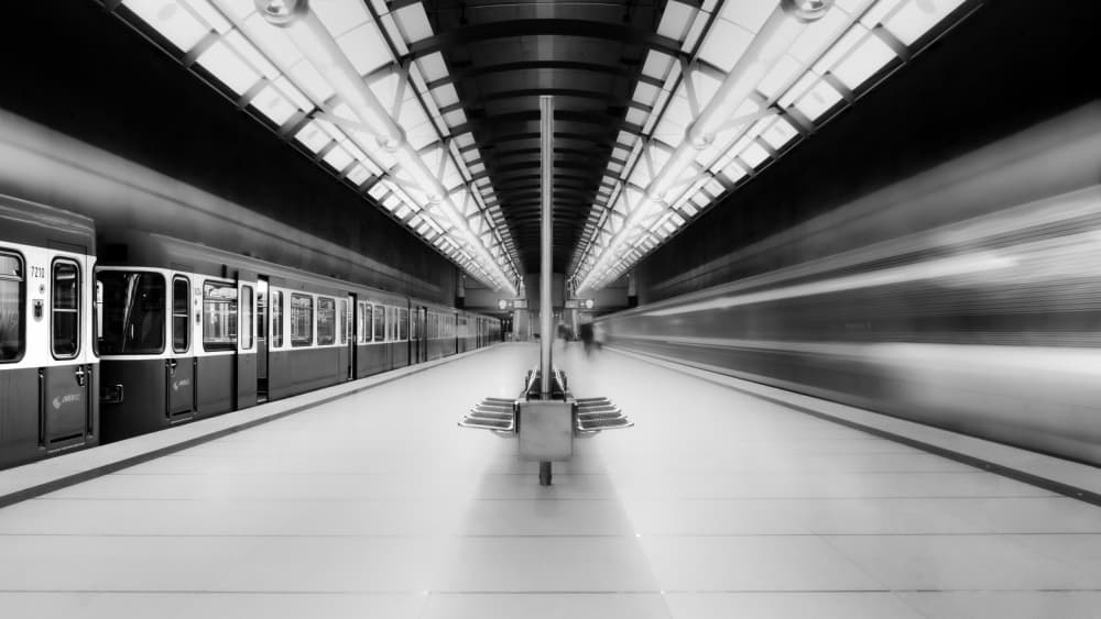 Subway Station Motion by Andy Dauer — canvas wall art