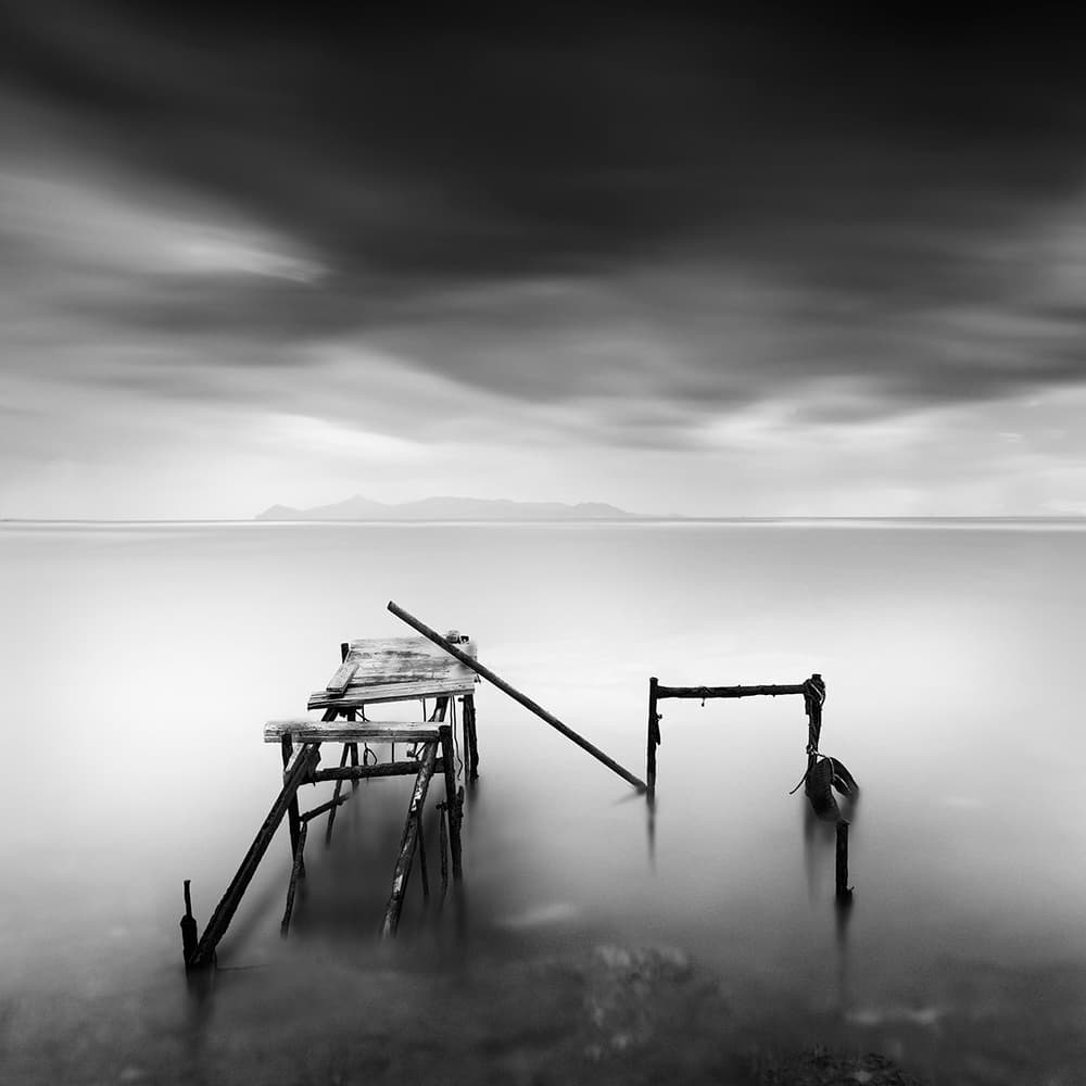 Moody Pier Seascape by George Digalakis — canvas wall art