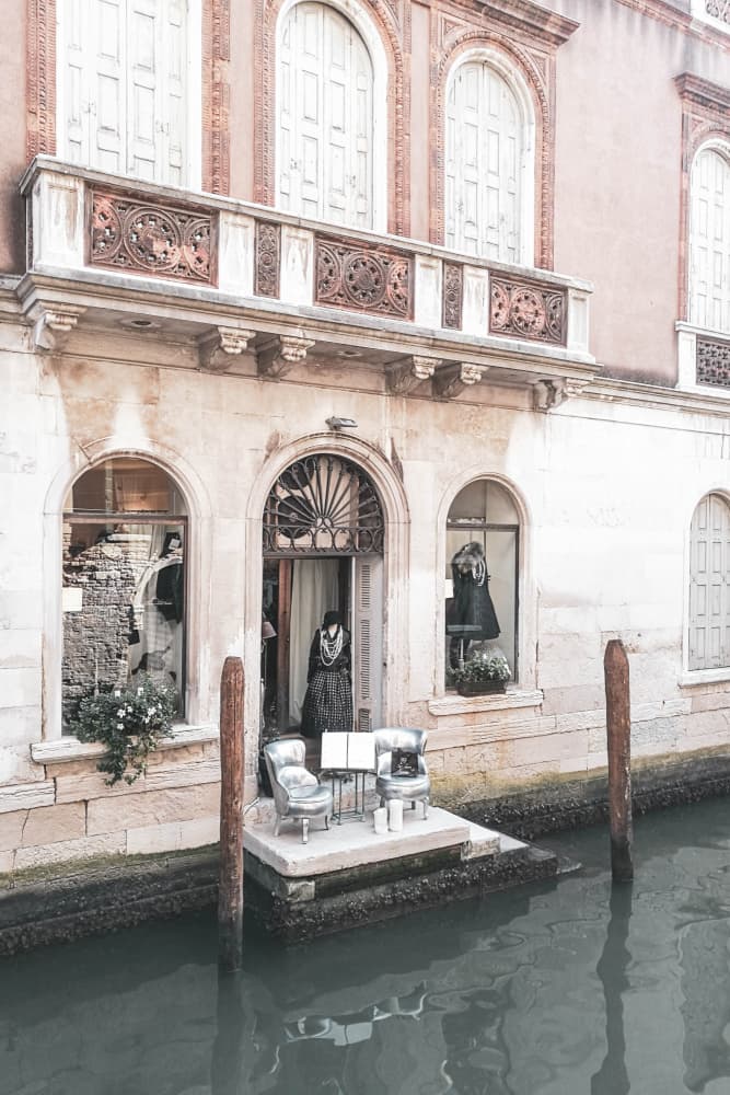 Charming Venice Canal Shop by Talitha McQueen — canvas wall art