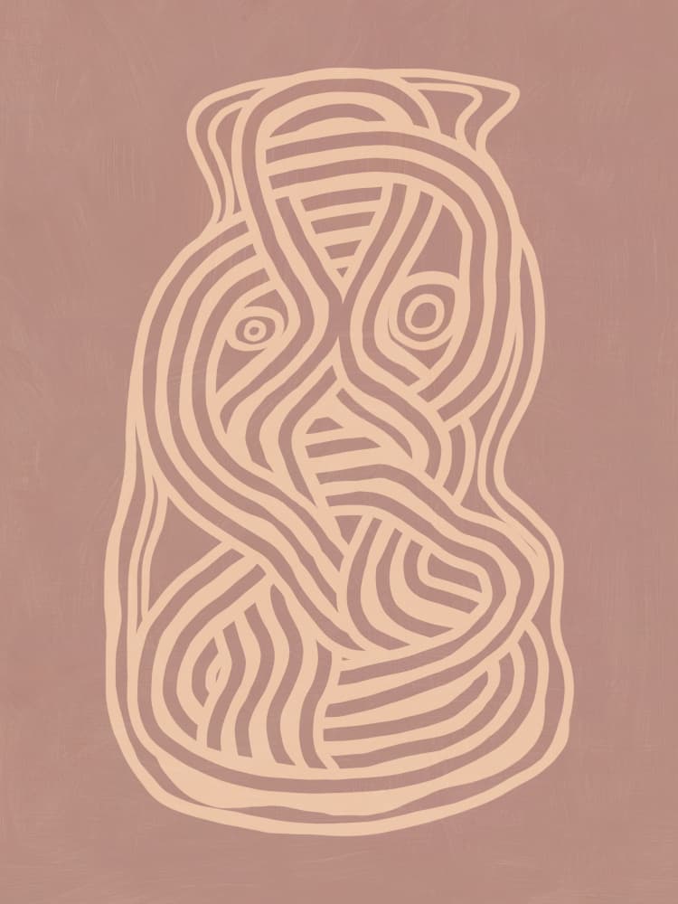 Intertwined Line Art by Little Dean — canvas wall art