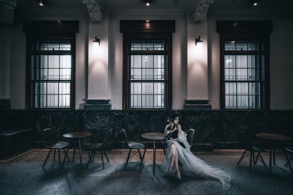 Elegant Woman In Cafe by KOIKI — canvas wall art