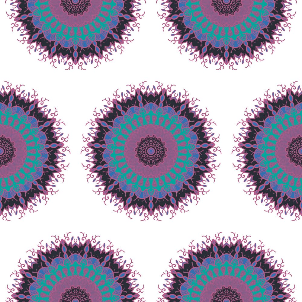 Ornate Teal Purple Mandalas by Marika Barsrsind β canvas wall art