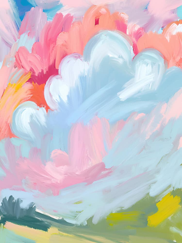 Dreamy Pastel Landscape by Ohkimiko — canvas wall art