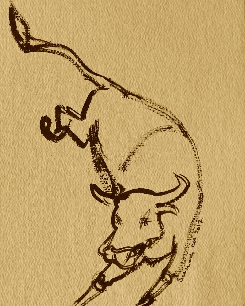 Expressive Charging Bull by Santhosh ch — canvas wall art
