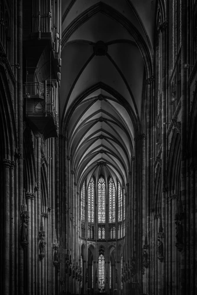 Grand Gothic Cathedral Interior by Eiji Yamamoto — canvas wall art