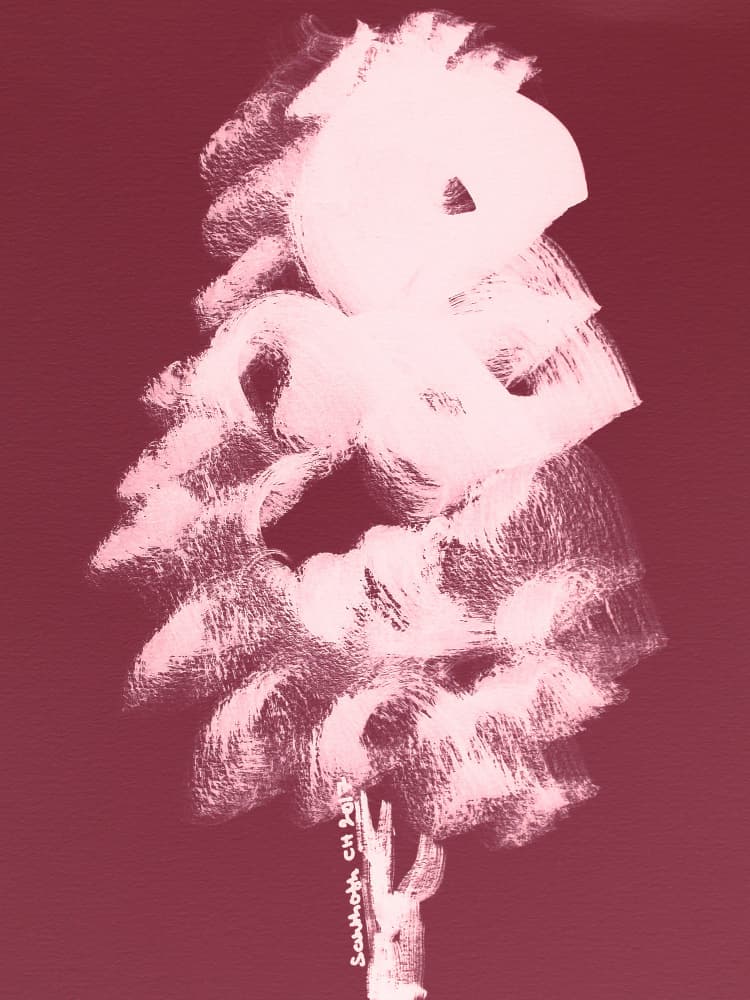 Flowing Pink Tree by Santhosh ch — canvas wall art
