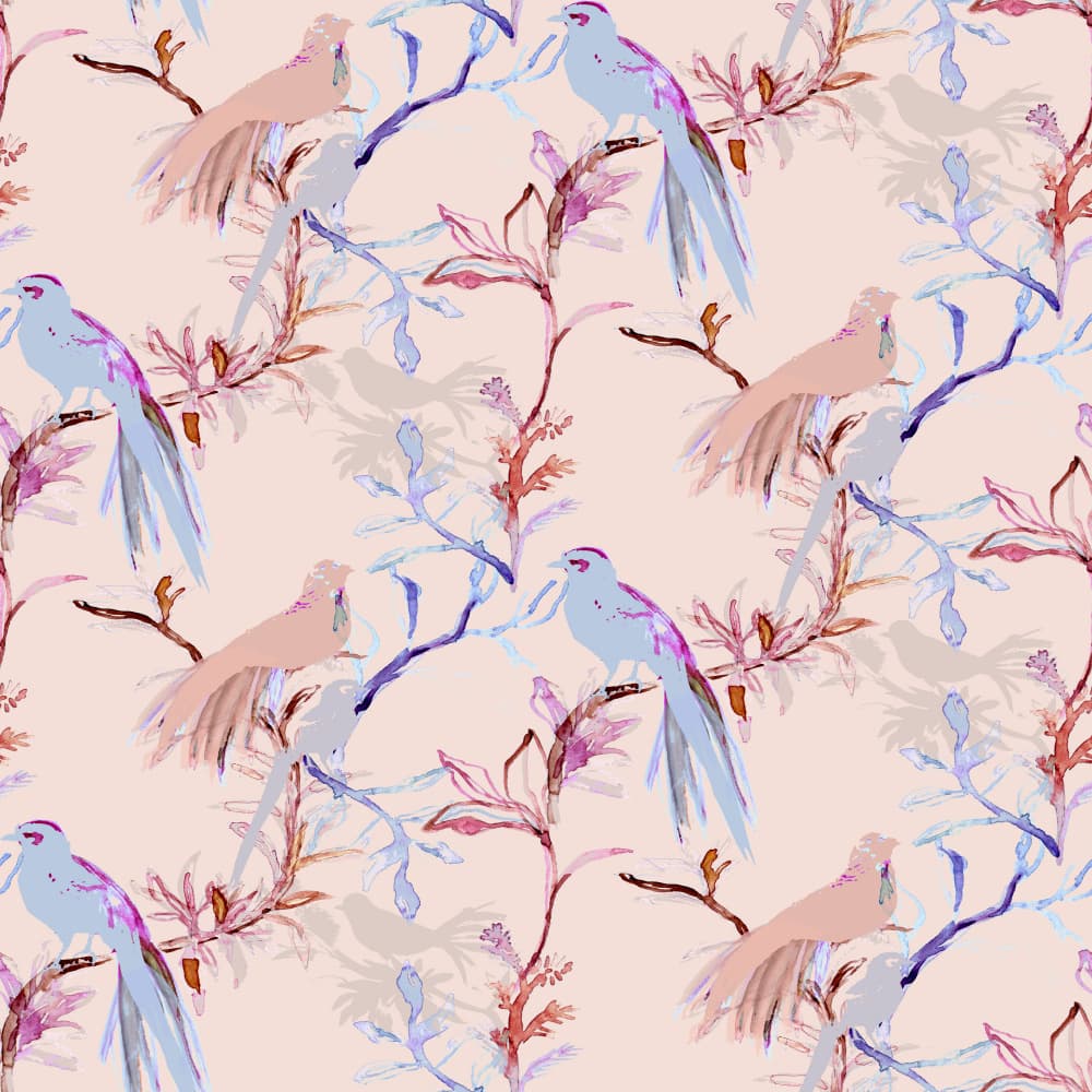 Watercolor Birds Pattern by Gemma Bardot — canvas wall art
