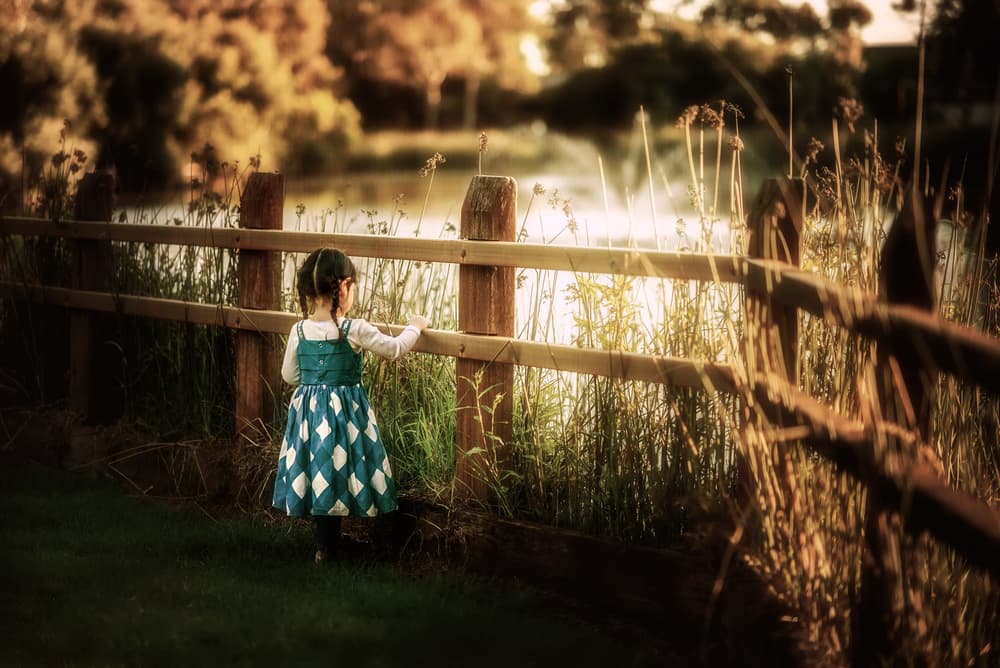 Curious Girl Water View by Despird Zhang — canvas wall art