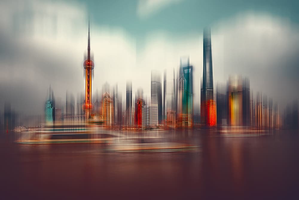 Blurred Cityscape Lights by Carmine Chiriacò — canvas wall art