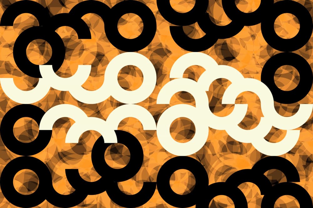 Dynamic Orange Black Shapes by Petr Strnad — canvas wall art