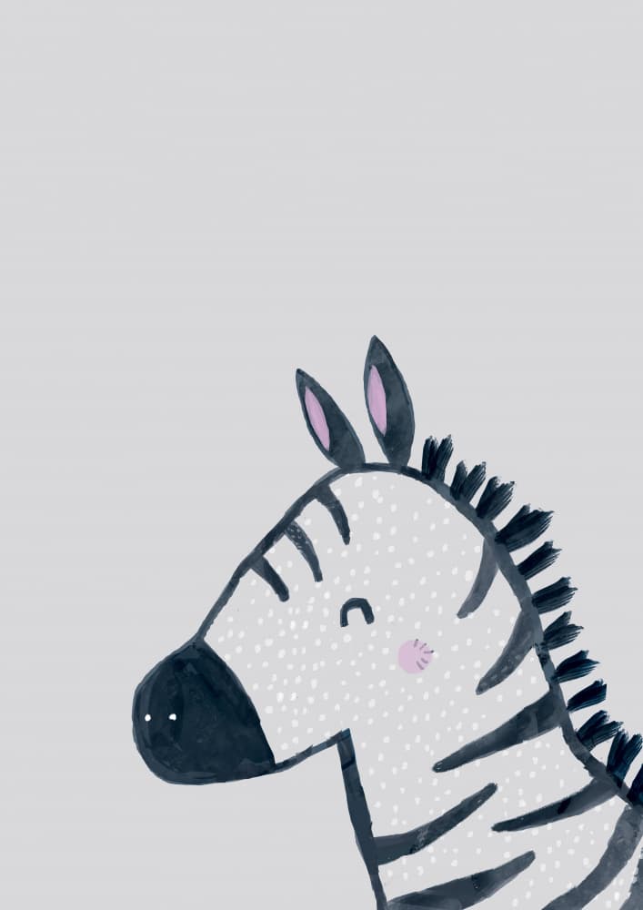 Sweet Smiling Zebra by Laura Pantony — canvas wall art