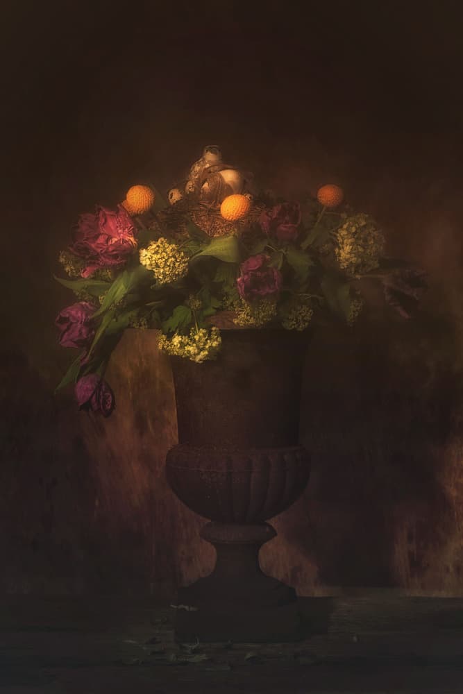 Opulent Floral Still Life by Saskia Dingemans — canvas wall art