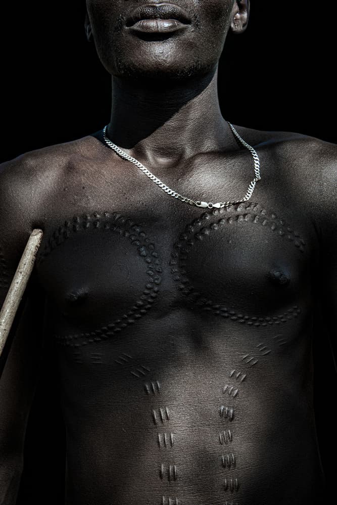 African Scarification Portrait by Linda Wride — canvas wall art