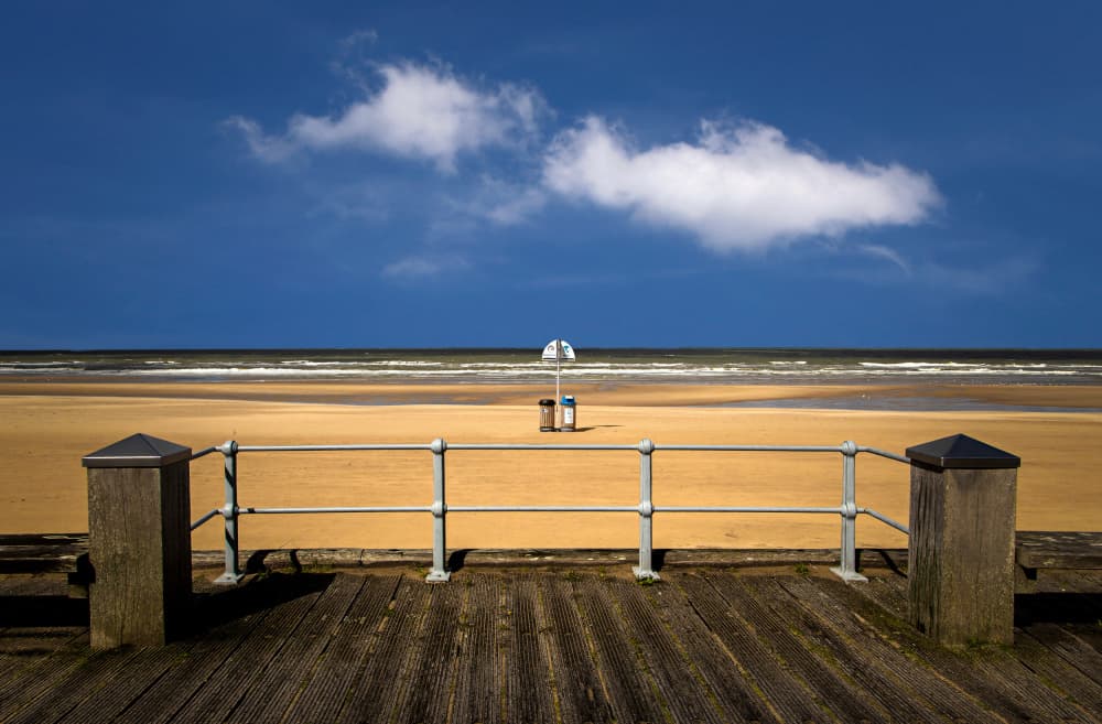 Blue Sky Beach Boardwalk by Eric Mattheyses — canvas wall art