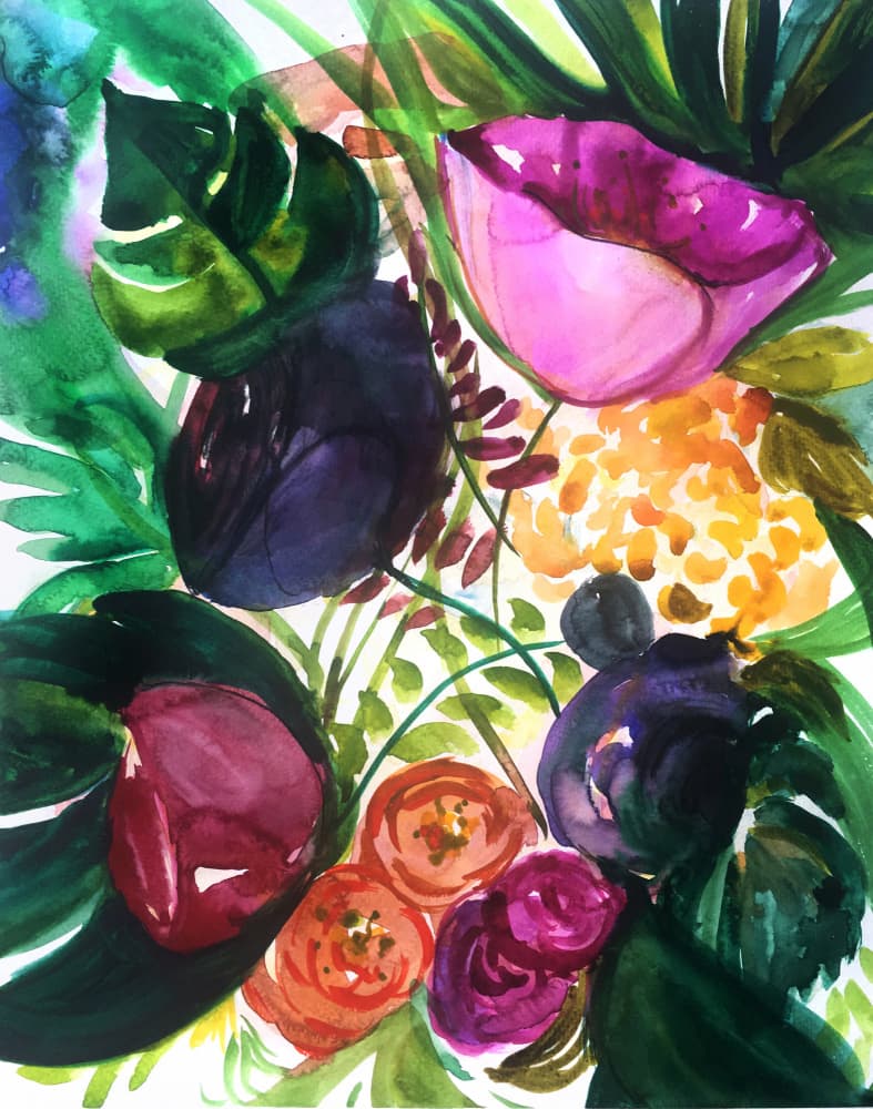 Vibrant Tropical Bloom by Christine Lindstrom — canvas wall art