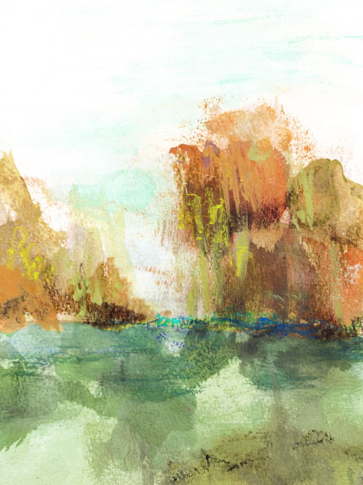 Earthy Mountain Reflection by Lori Ann Folz — canvas wall art