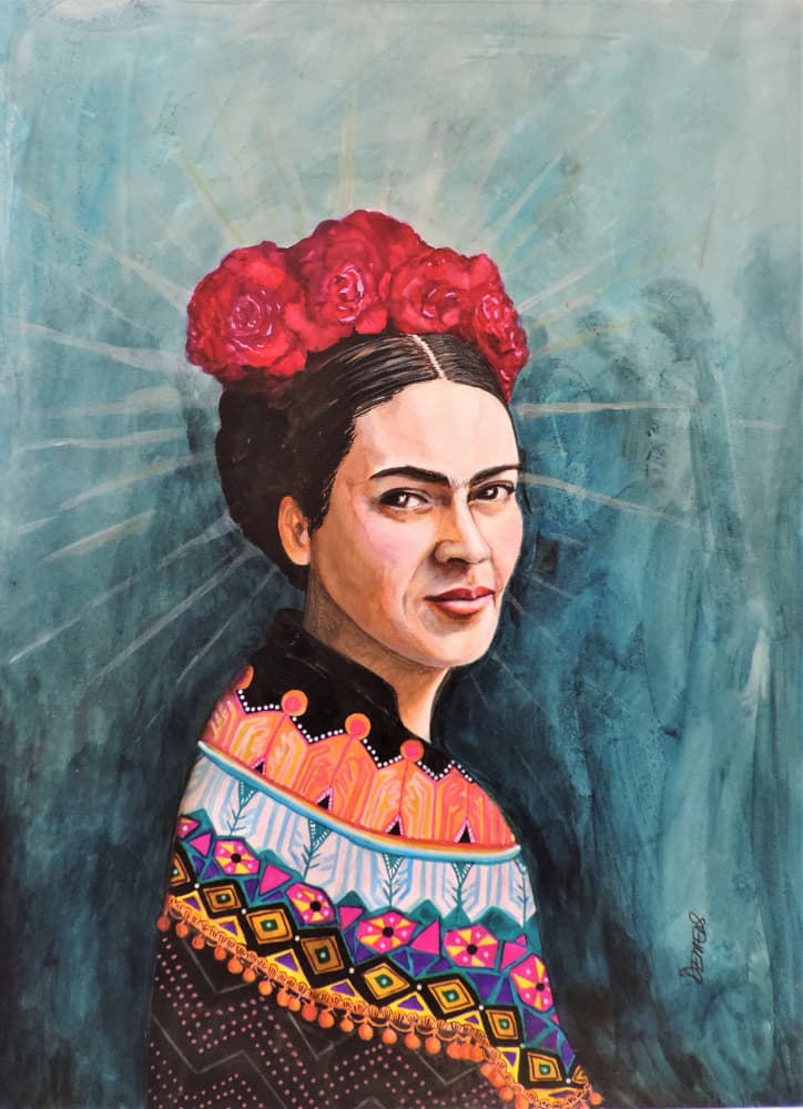 Colorful Floral Portrait by Sylvie Demers — canvas wall art