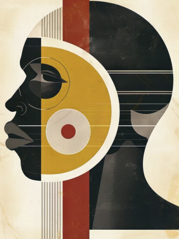 Geometric Profile Design by Bilge Paksoylu — canvas wall art