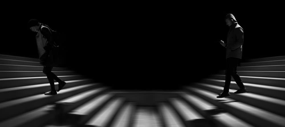 Urban Stairway Silhouettes by Raul Ghiman — canvas wall art