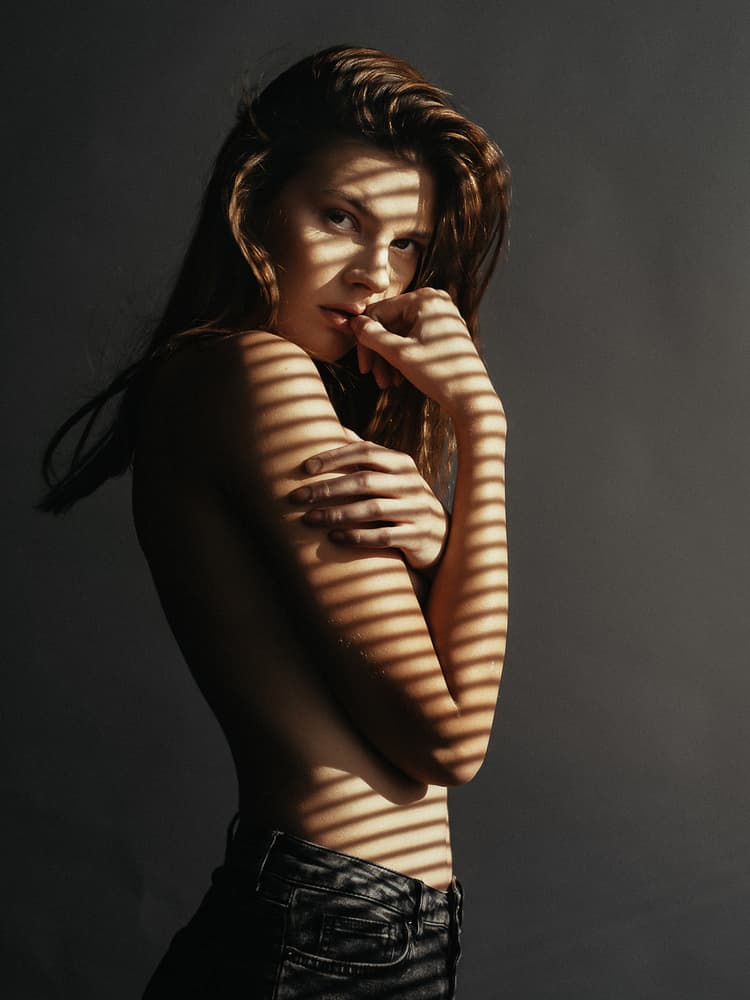 Sensual Shadow Portrait by Martin Krystynek MQEP — canvas wall art