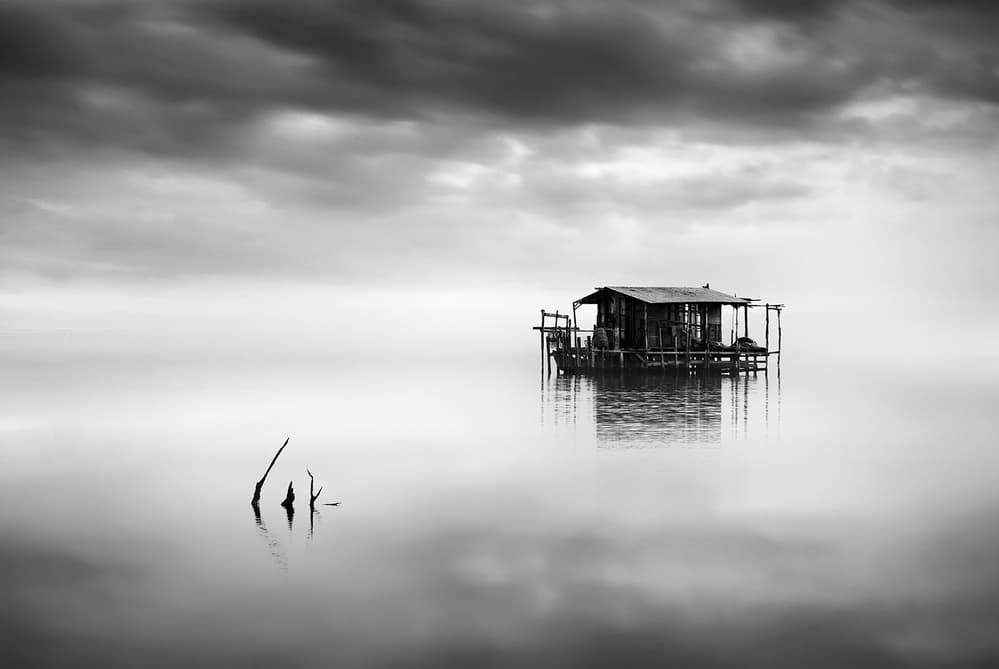 Lonely Shack On Water by George Digalakis — canvas wall art